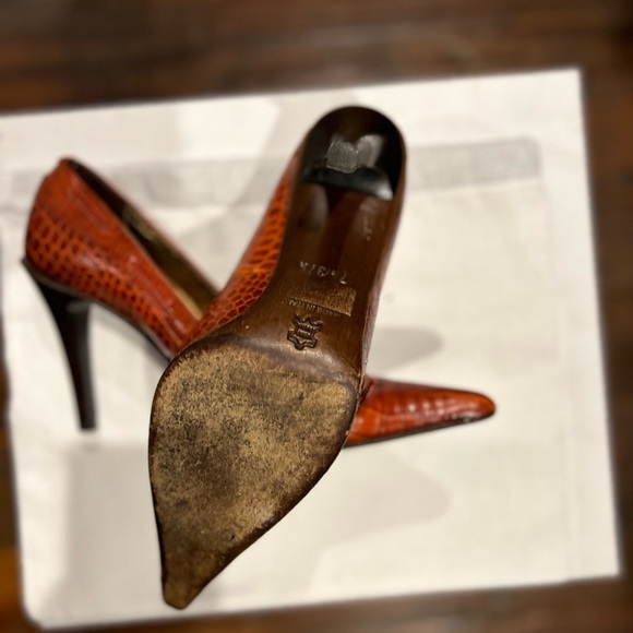 Michelle K. Brick Red leather heels - Picture 4 of 4